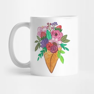 Flowers and strawberries in an icecream cone Mug